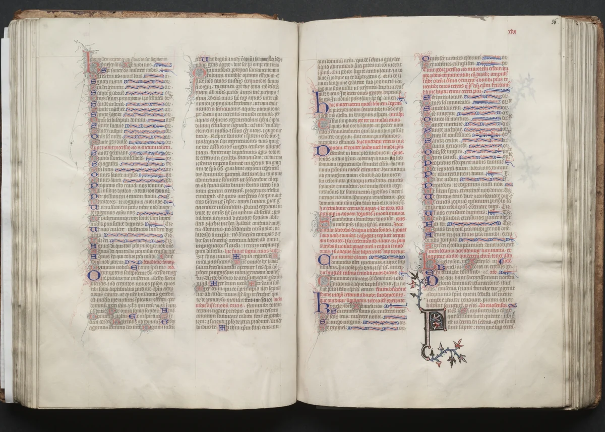 The Gotha Missal: Fol. 56r, Text by Master of the Boqueteaux, book, 1370-1380