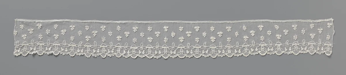 Strook naaldkant met paddenstoeltjes by anonymous, other, 1795