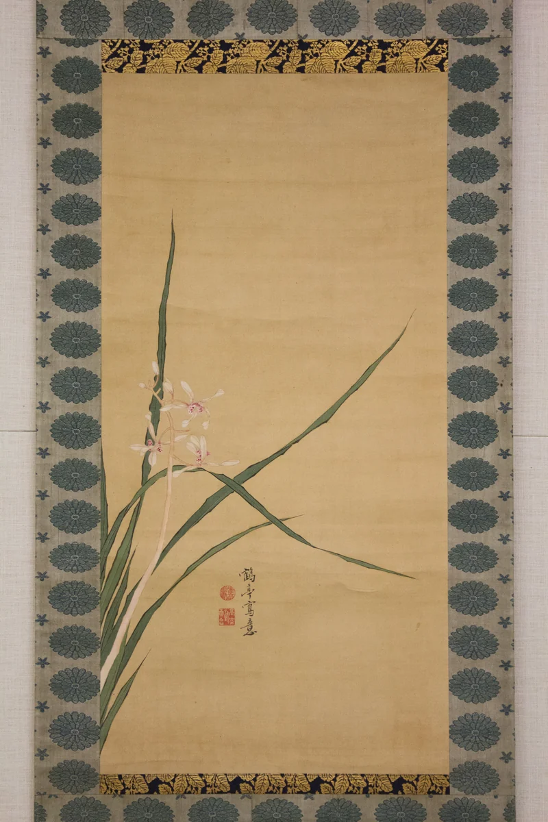 Orchid by Kakutei, painting, 1734-1766