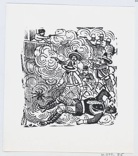 The murder of the Chief of Police Miguel Cabrera by José Guadalupe Posada, print, 1910