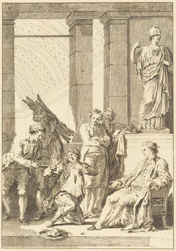 Le paysan by Charles Louis Lingée, Jean Honoré Fragonard, print, 1748-1819