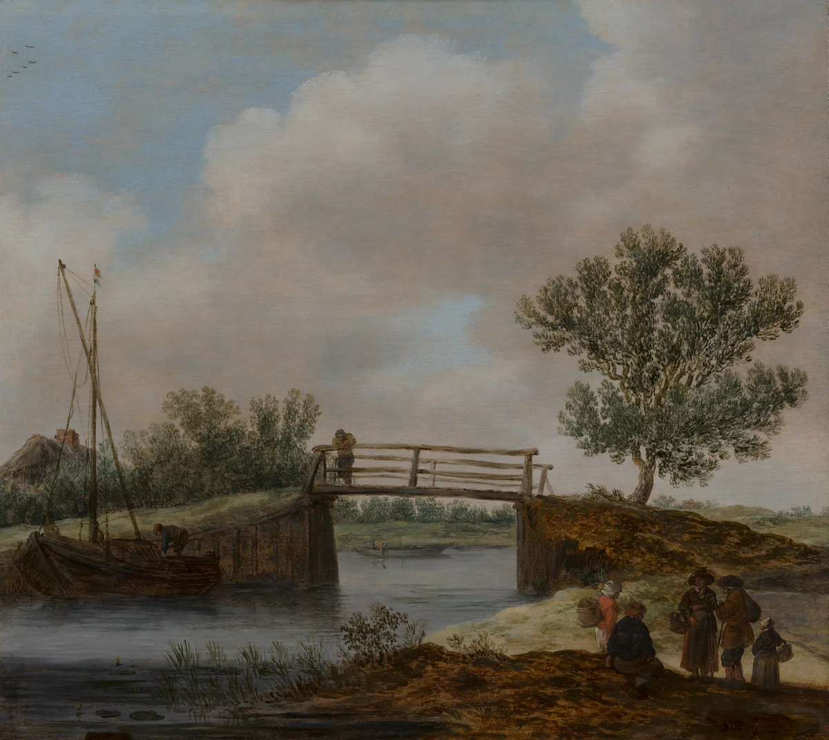 Landscape with Bridge, known as 'The Small Bridge' by Jan van Goyen, painting, 1627