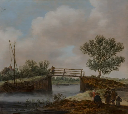 Landscape with Bridge, known as 'The Small Bridge' by Jan van Goyen, painting, 1627