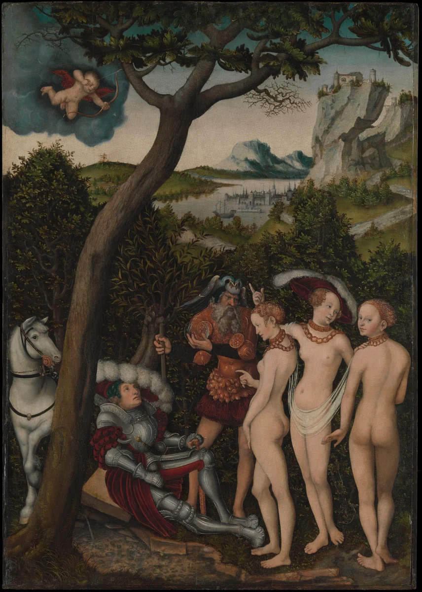 The Judgment of Paris by Lucas Cranach, painting, 1523-1533