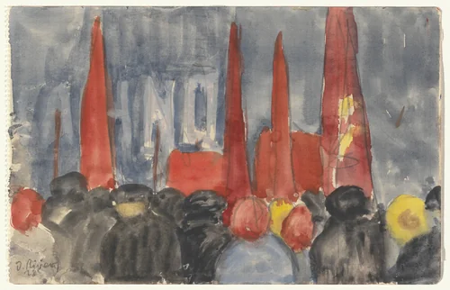 May Day, Moscow by Diego Rivera, drawing, 1928