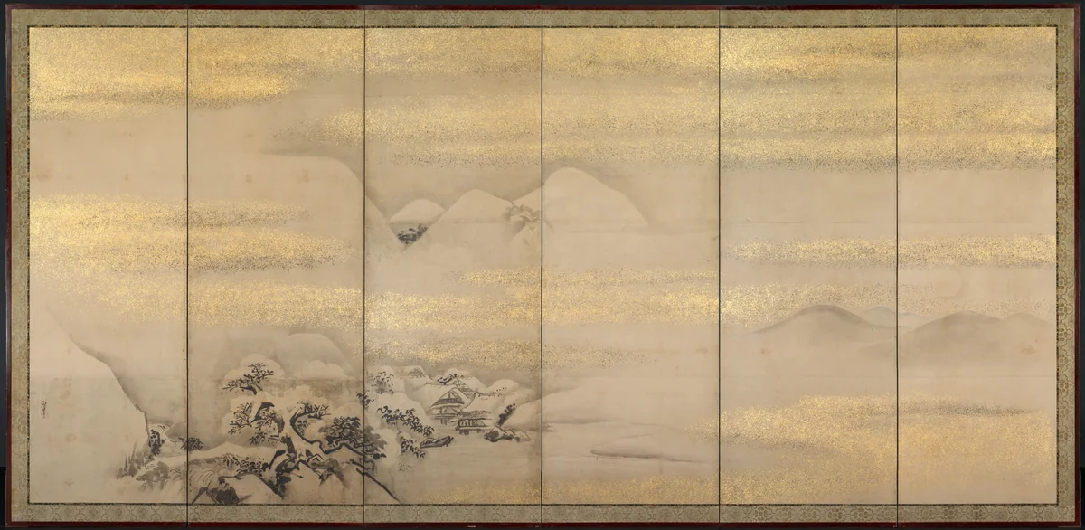 Summer and Winter Landscapes (one of a pair) by Kano Naonobu, painting, 1607-1650