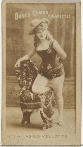 Card Number 114, Agnes Melnotte, from the Actors and Actresses series (N145-4) issued by Duke Sons & Co. to promote Cameo Cigarettes by W. Duke, Sons & Co., photograph, 1880-1889