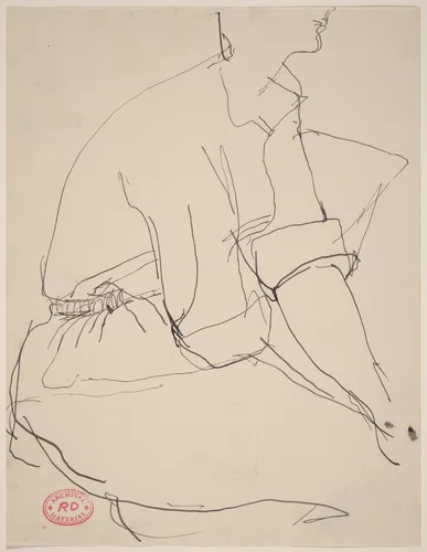 Untitled [seated woman in cuffed short sleeves] by Richard Diebenkorn, drawing, 1955-1967