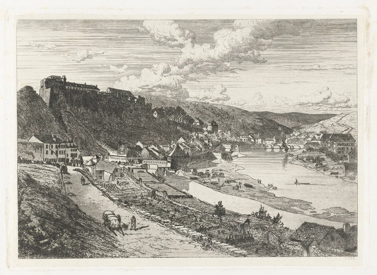 Gezicht op Bouillon by Martinus Antonius Kuytenbrouwer jr., print, 1854