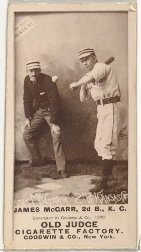 James B. "Chippy" McGarr, 2nd Base, Kansas City Cowboys, from the Old Judge series (N172) for Old Judge Cigarettes by Goodwin & Company, photograph, 1888