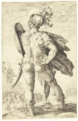 Marcus Valerius Corvus by Lucas van Haelwech, drawing, 1602