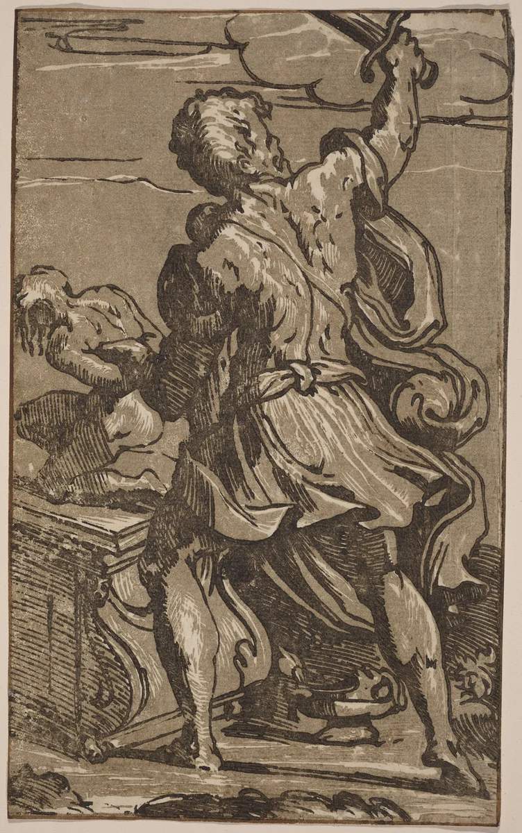 The Sacrifice of Abraham by Parmigianino, print, 1500-1599