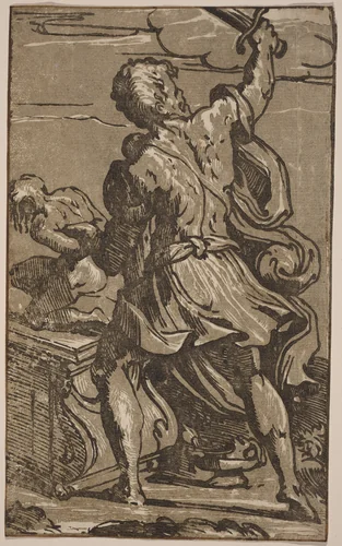 The Sacrifice of Abraham by Parmigianino, print, 1500-1599