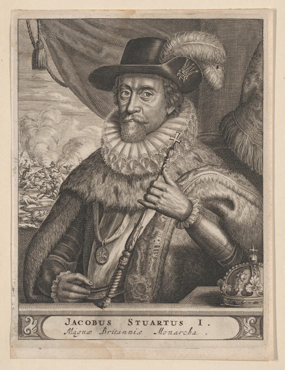 Jacobus Stuartus I. Magnæ Britanniæ Monarcha (James I, King of England) by anonymous, print, 1615-1650