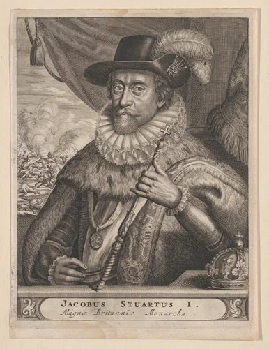 Jacobus Stuartus I. Magnæ Britanniæ Monarcha (James I, King of England) by anonymous, print, 1615-1650