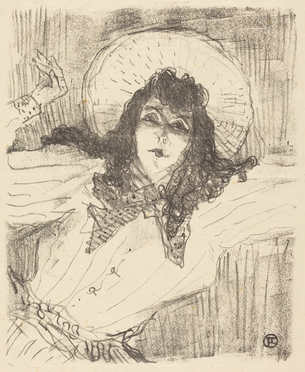 Eva Lavallière by Henri de Toulouse-Lautrec, print, 1896