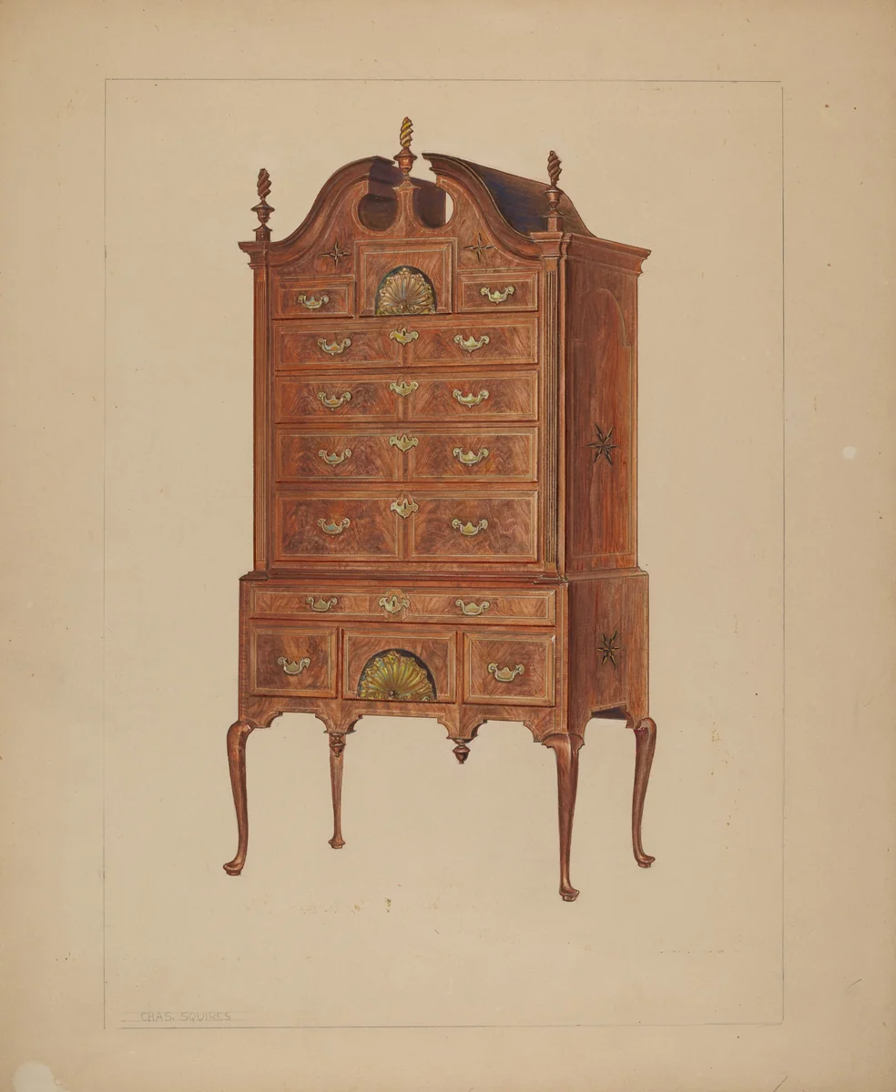 Highboy by Charles Squires, index of american design, 1936