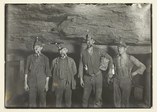 Deep Down In A West Virginia Coal Mine, Miners Going Home by Lewis Wickes Hine, photograph, 1909