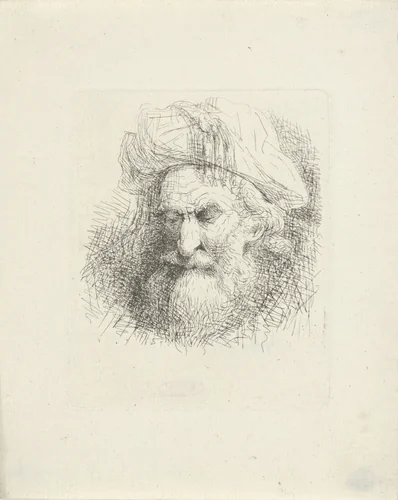 Oude man met baard by Jacobus Ludovicus Cornet, print, 1825-1882