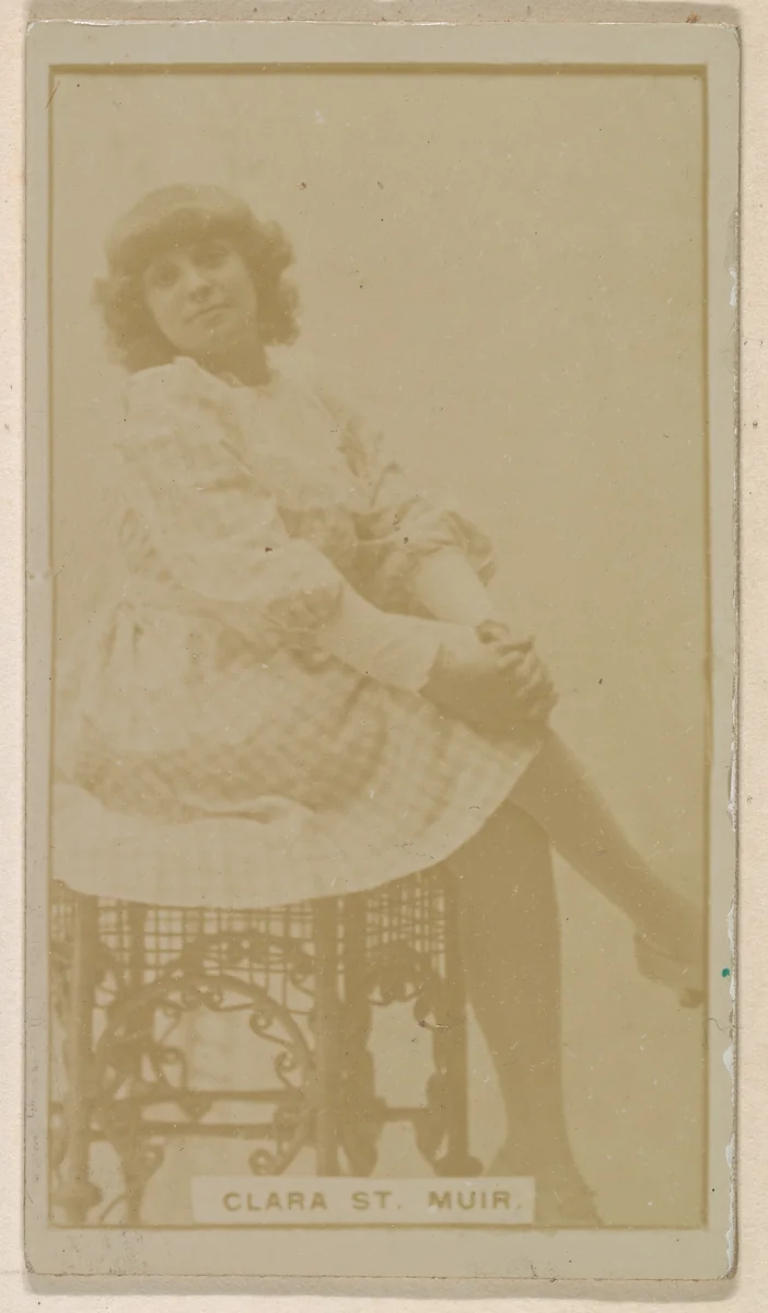 Clara St. Muir, from the Actresses series (N245) issued by Kinney Brothers to promote Sweet Caporal Cigarettes by Kinney Brothers Tobacco Company, photograph, 1890