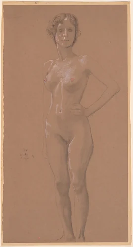Standing Nude by Max Klinger, drawing, 1914