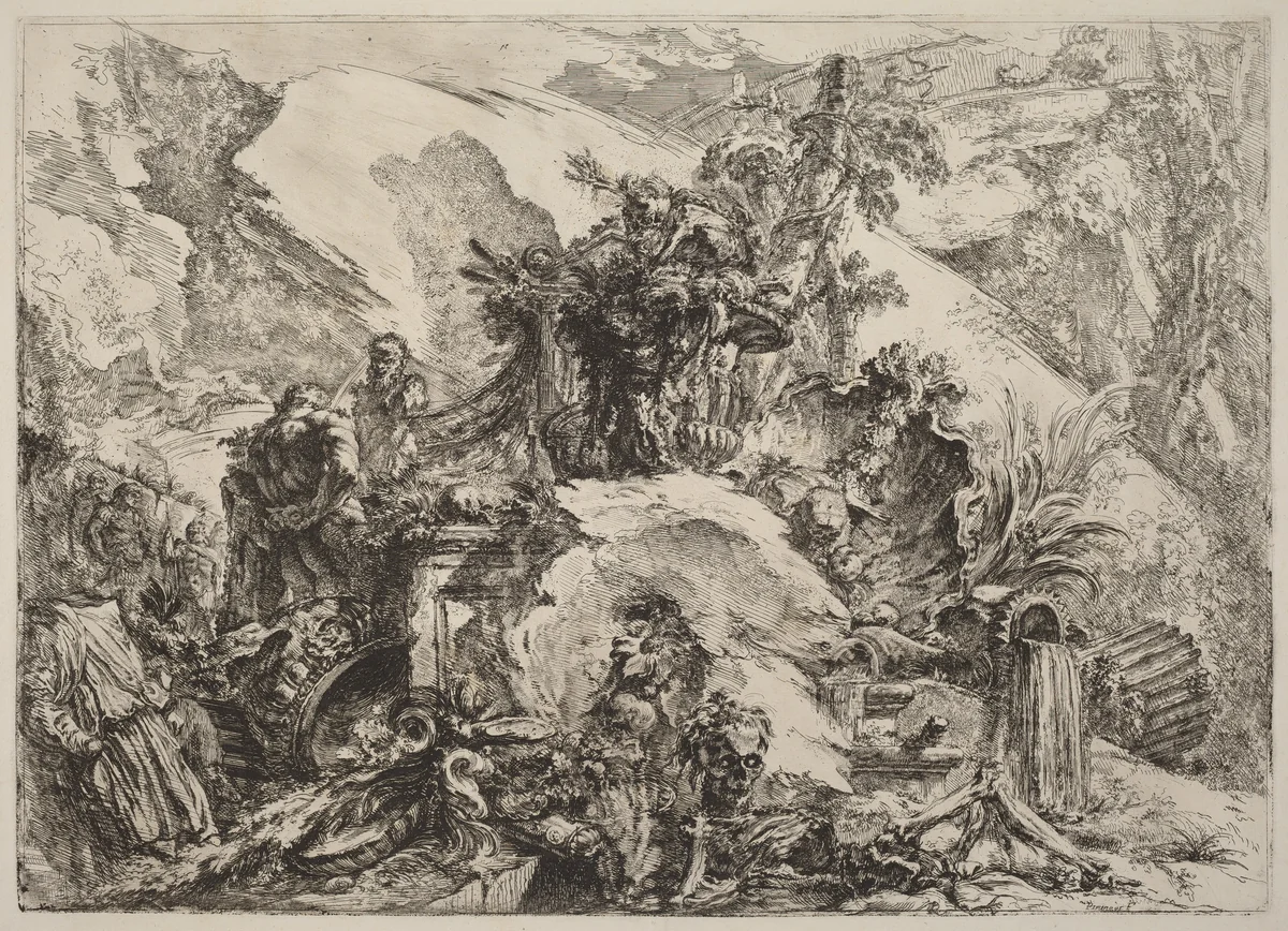 The Skeletons by Giovanni Battista Piranesi, print, 1750-1759