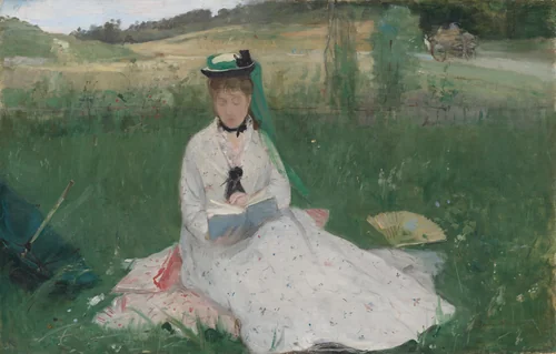Reading by Berthe Morisot, painting, 1873
