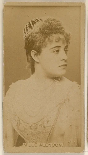 M'lle Alencon, from the Actors and Actresses series (N45, Type 8) for Virginia Brights Cigarettes by Allen & Ginter, photograph, 1885-1891