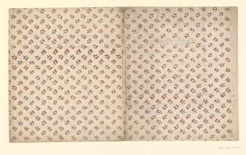 Twee bladen met strooipatroon van een bloemmotief met sterren op een puntenfond by anonymous, other, 1750-1900