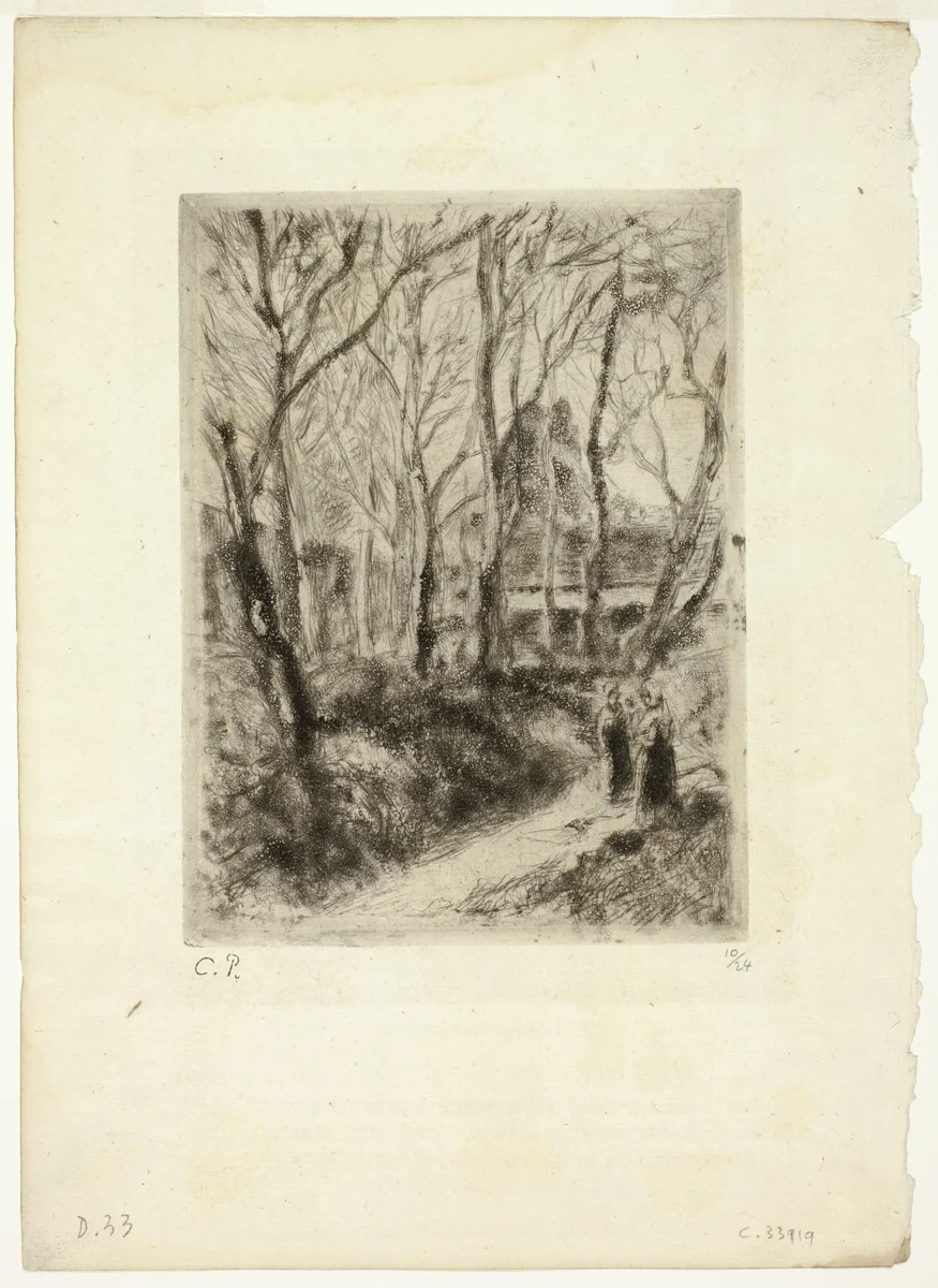 Path at Pontoise by Camille Pissarro, print, 1882
