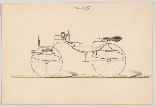Design for Vis-à-vis/ Barouche, no. 459 by Brewster & Co., drawing, 1850-1870