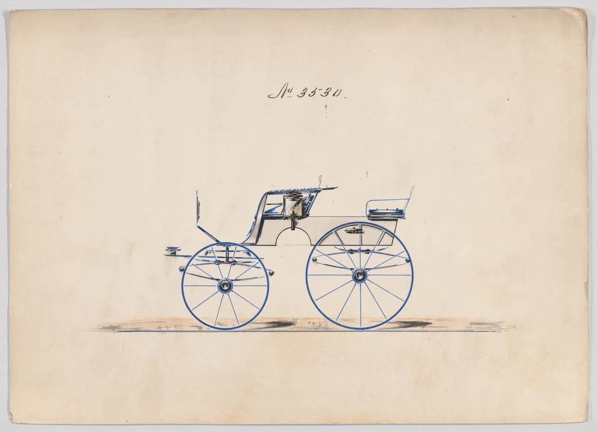 Design for T-Cart, no. 3530 by Brewster & Co., drawing, 1879