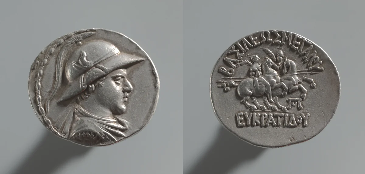 Coin of Eukratides I by Unknown, metalwork, -170--145