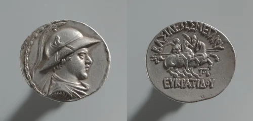 Coin of Eukratides I by Unknown, metalwork, -170--145