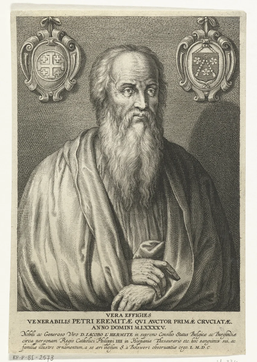 Heilige Petrus de kluizenaar by Schelte Adamsz. Bolswert, print, 1596-1659