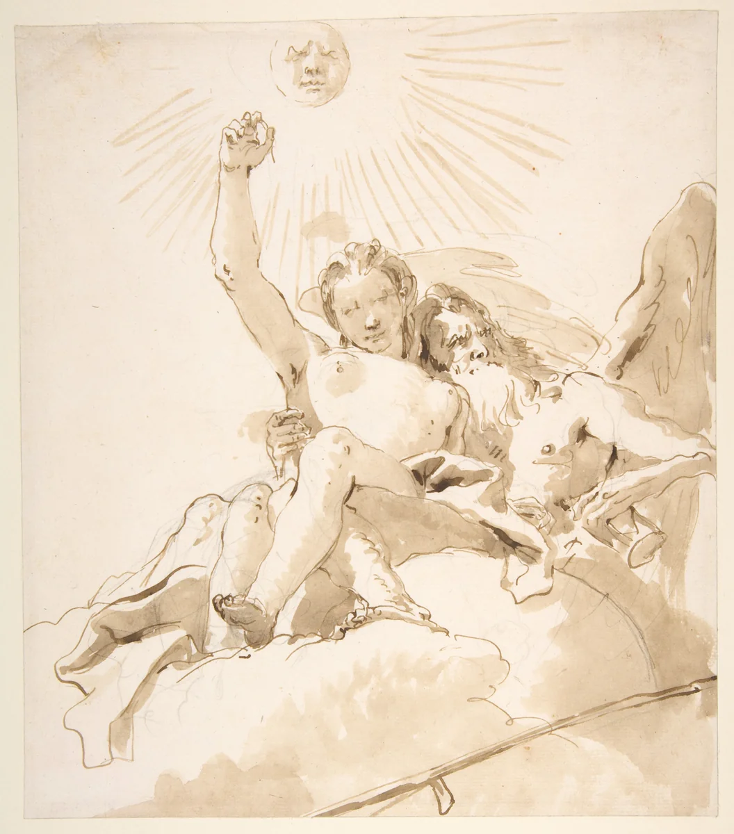 Time and Truth by Giovanni Battista Tiepolo, drawing, 1696-1770