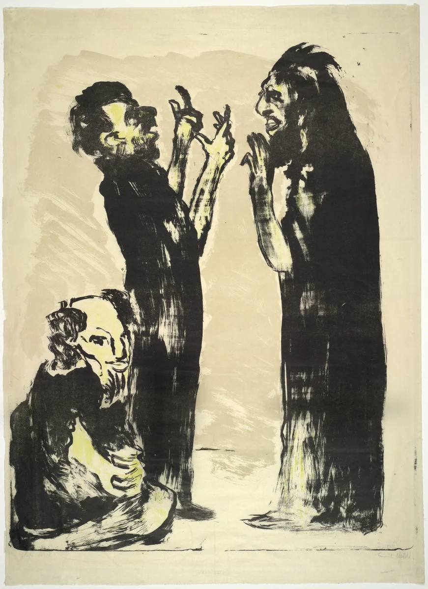 Discussion (Diskussion) by Emil Nolde, print, 1913