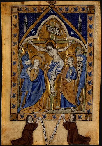 The Crucifixion by French 13th Century, drawing, 1290-1295