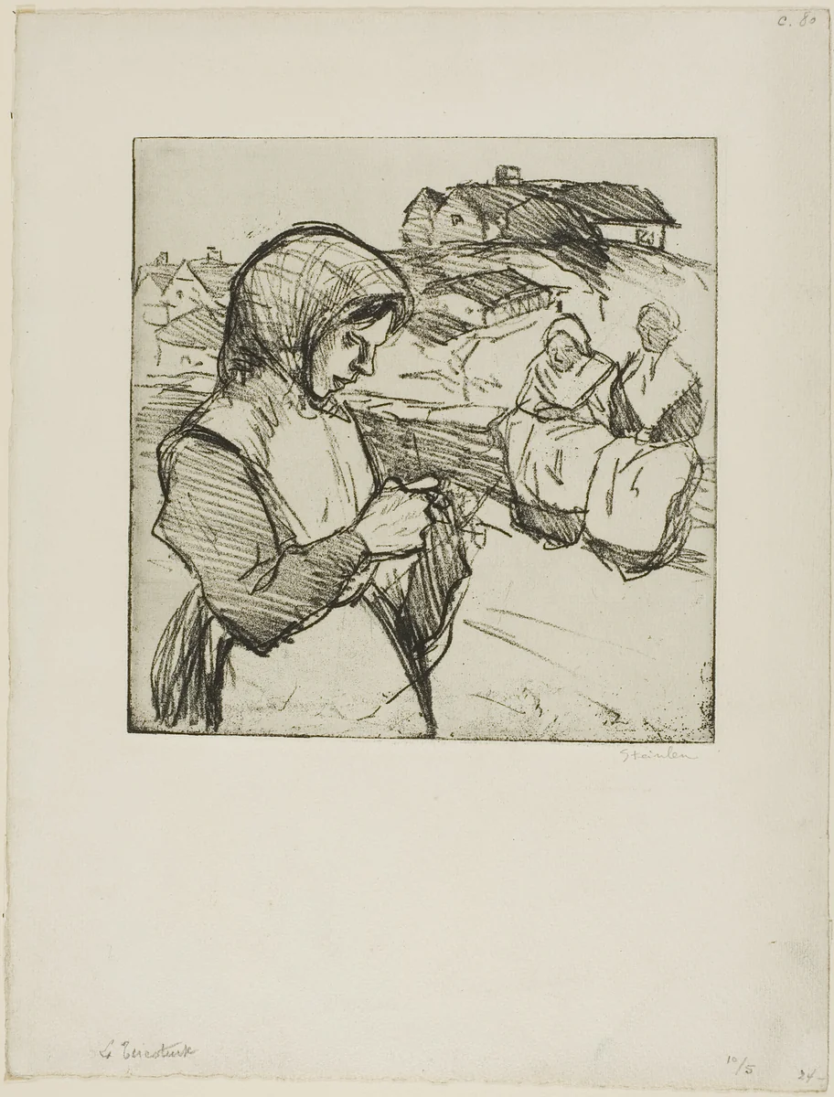 The Knitter by Théophile Alexandre Steinlen, print, 1902