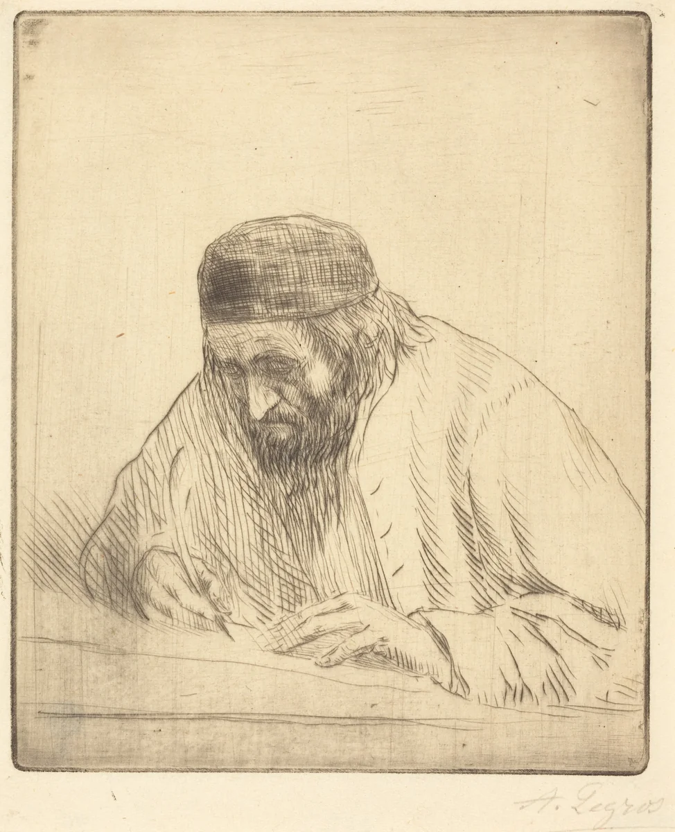 Writer (L'ecrivain) by Alphonse Legros, print, 1837-1911