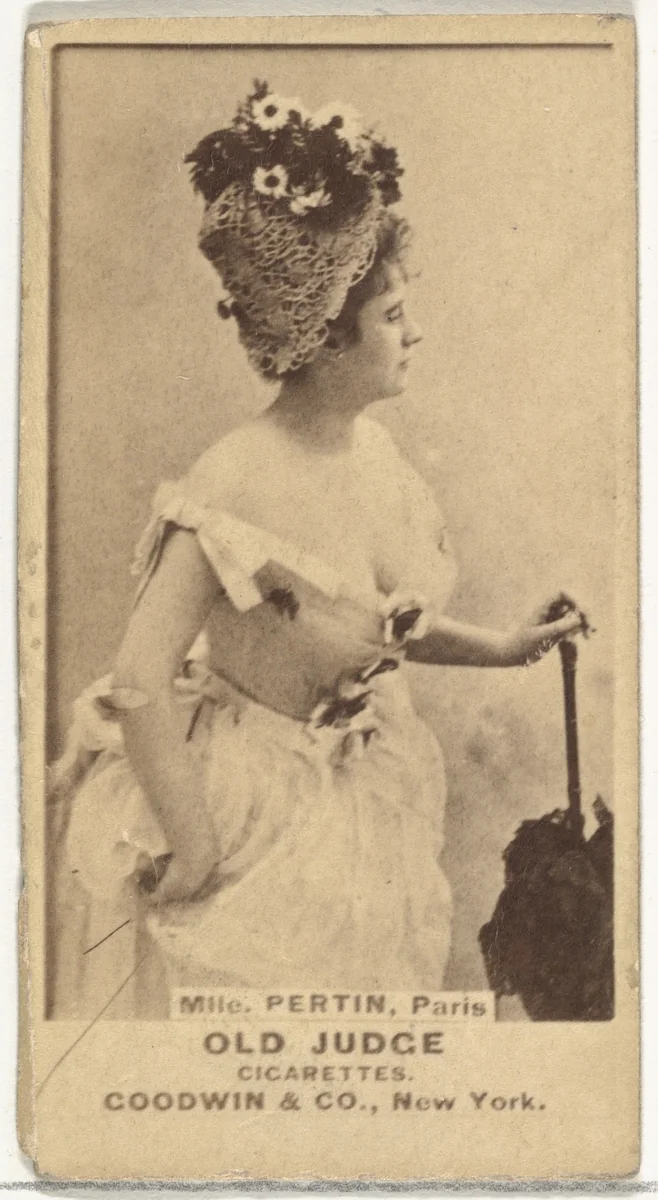 Mlle. Pertin, Paris, from the Actors and Actresses series (N171) for Old Judge Cigarettes by Goodwin & Company, photograph, 1886-1890