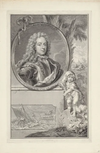 Portret van prins Johan Willem Friso van Oranje-Nassau by Pieter Tanjé, print, 1751