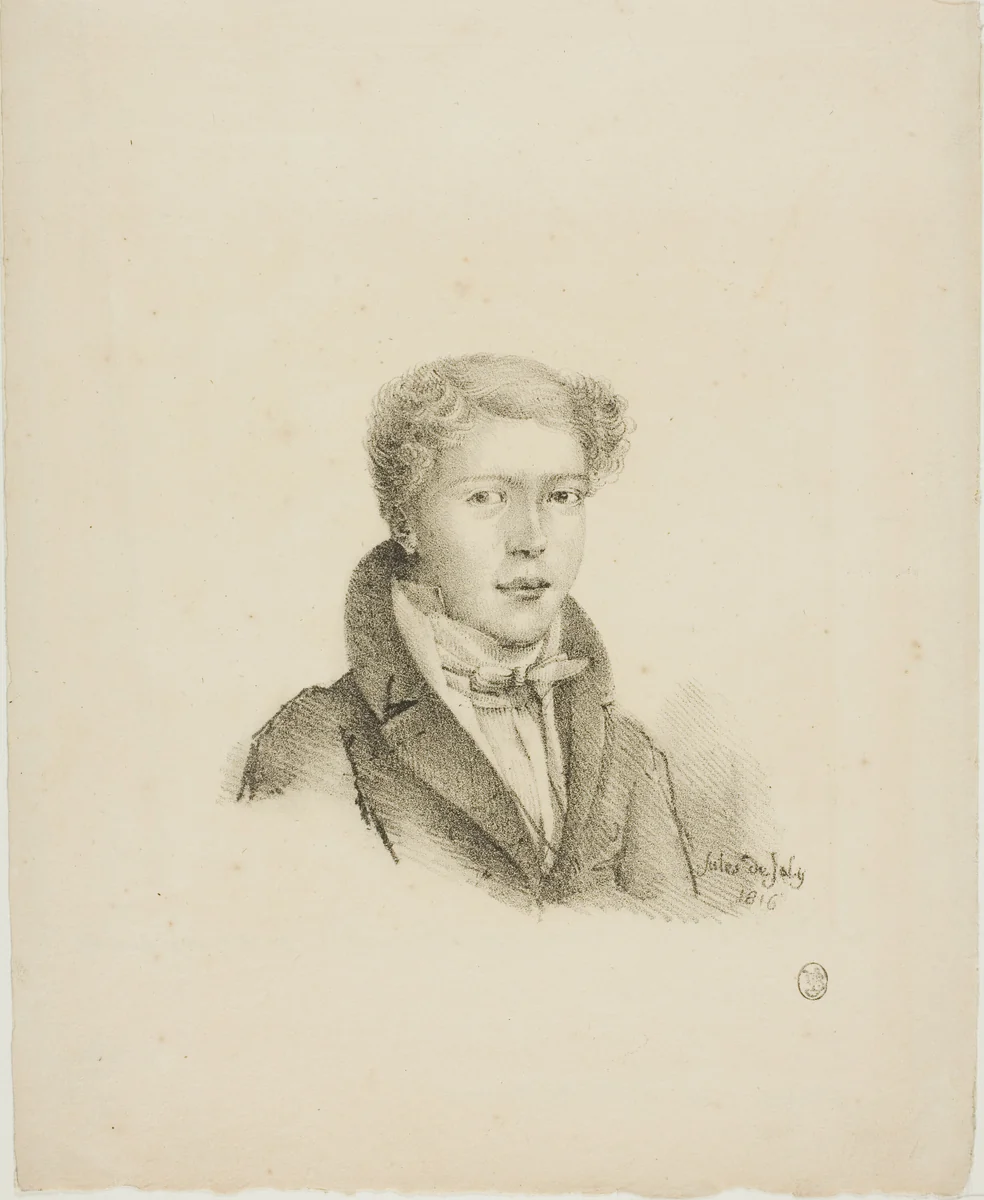 Portrait of a Young Man by Jules de Joly, print, 1816
