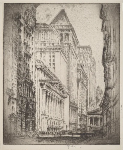 New York Stock Exchange by Joseph Pennell, print, 1923