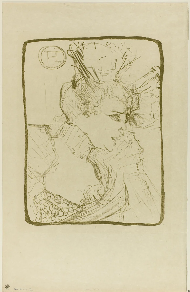 Bust of Mademoiselle Marcelle Lender by Henri de Toulouse-Lautrec, print, 1895