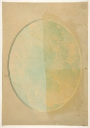 Oval design for a ceiling painted with clouds by Jules-Edmond-Charles Lachaise, drawing, 1850-1900