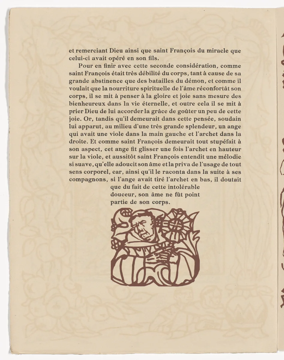 Tailpiece (page 334) from Les Petites Fleurs de St. François (The Little Flowers of St. Francis) by Émile Bernard, illustrated book, 1928