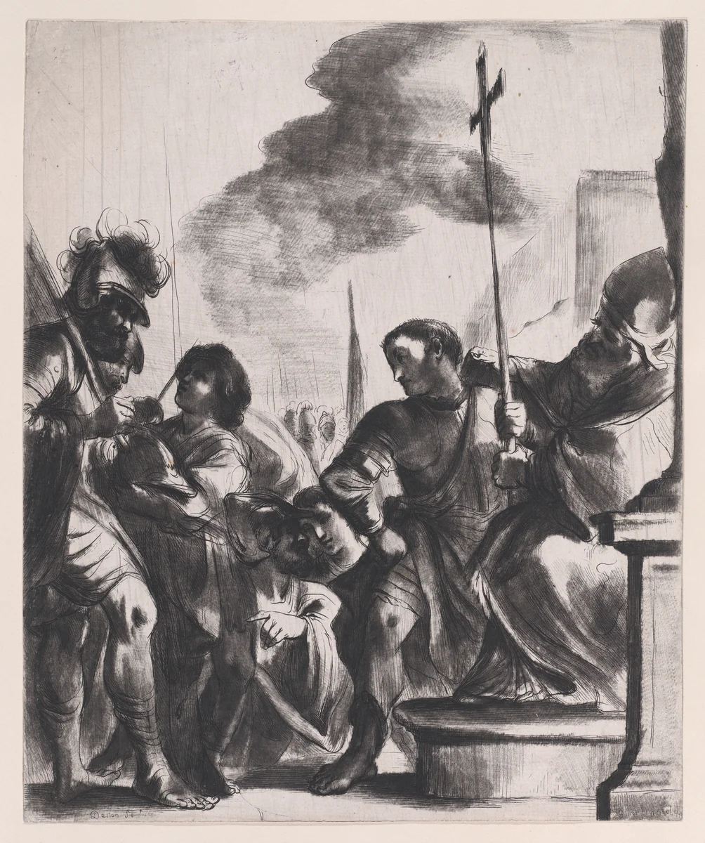 Constantine receiving the Faith banner, after Guercino by Dominique Vivant Denon, print, 1765-1826