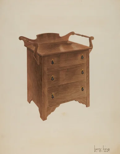 Walnut Wash Stand by Harry King, index of american design, 1941
