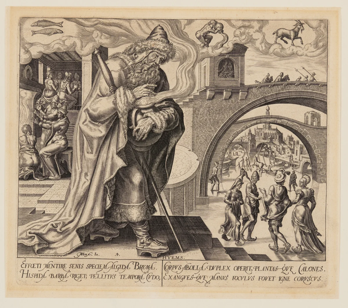 Winter, from The Four Seasons by Philips Galle, print, 1563